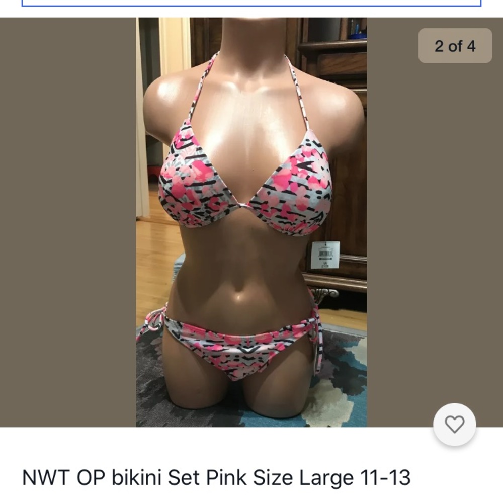 NWT Op bikini Large 11 - 13 pink